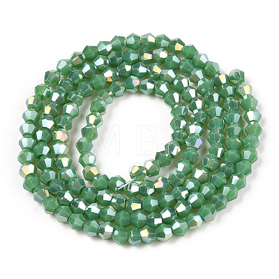 Opaque Solid Color Electroplate Glass Beads Strands EGLA-A039-P2mm-B08-1