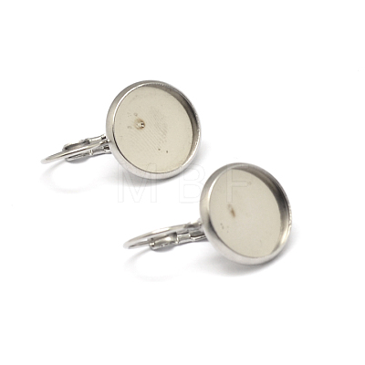 Tarnish Resistant 304 Stainless Steel Leverback Earring Settings STAS-K146-042-12mm-1