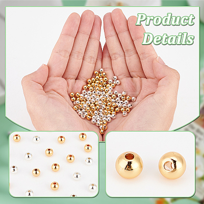   160Pcs 2 Colors Rack Plating Brass Beads KK-PH0006-42B-1