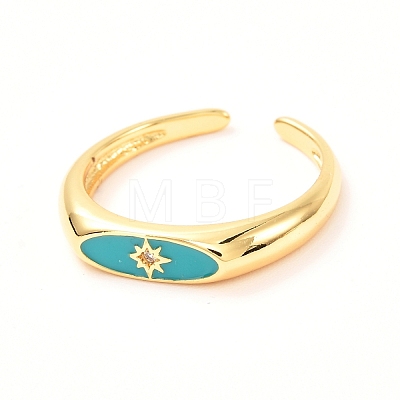 Horse Eye Golden Enamel Rings for Women KK-G404-16-1