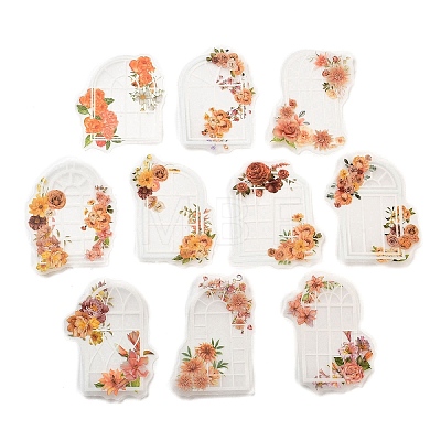 Window & Flower Paper Stickers Set DIY-G120-02F-1