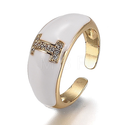Brass Micro Pave Clear Cubic Zirconia Cuff Rings RJEW-H538-03G-I-1