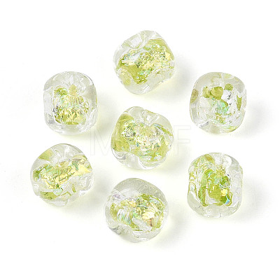 Handmade Foil Lampwork Beads Strands FOIL-T008-04H-1