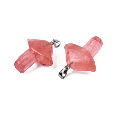 Cherry Quartz Glass Pendants G-R480-02N-1
