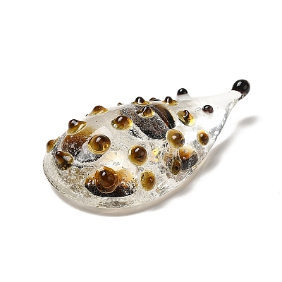 3D Hedgehog Handmade Lampwork Ornaments Figurine DJEW-C013-02-1