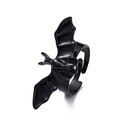 Halloween Themed Alloy Bat Adjustable Ring for Woman LS-RJEW-L105-01-1