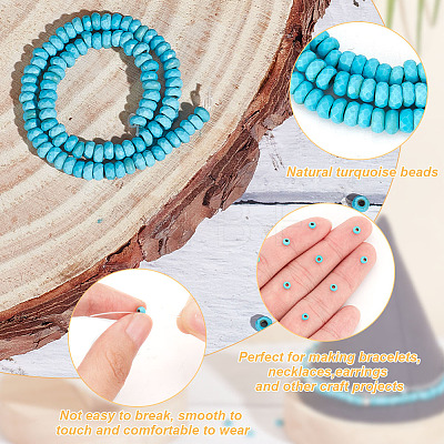 ARRICRAFT 2 Strands Faceted Rondelle Synthetic Turquoise Beads Strands TURQ-AR0001-38-1