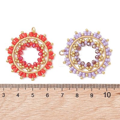 Seed Beads & Glass Beaded Pendants PALLOY-MZ01295-1