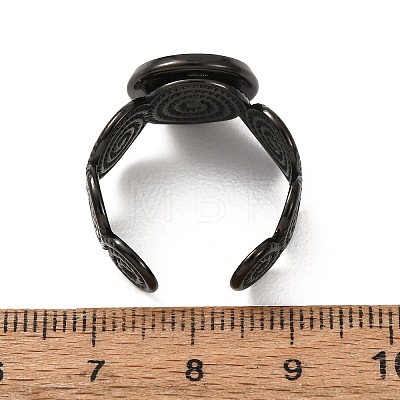 Spiral 304 Stainless Steel Cuff Ring Components STAS-P454-02C-B-1