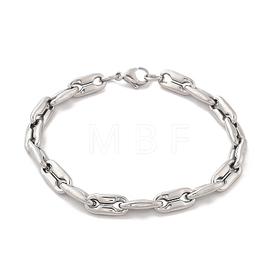 304 Stainless Steel Coffee Bean Chain Bracelets for Women Men BJEW-F488-27P-1