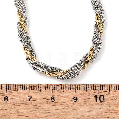 4MM 304 Stainless Steel Rope Chain Necklaces NJEW-Z095-01GP-02-1