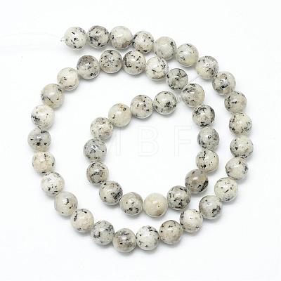 Natural Sesame Jasper/Kiwi Jasper Bead Strands G-R345-8mm-27-1