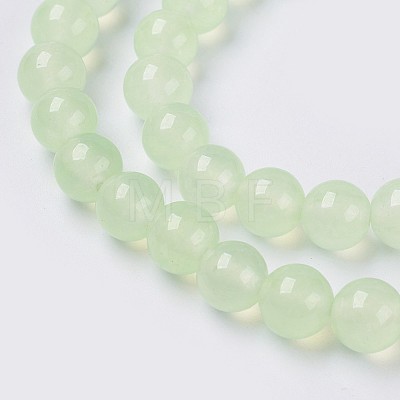 Natural White Jade Beads Strands G-G756-02-8mm-1