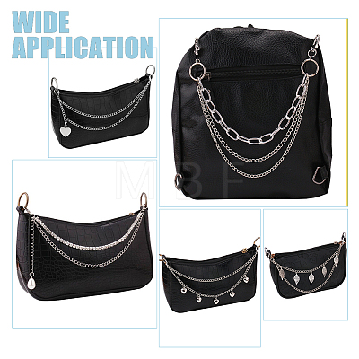 WADORN 5Pcs 5 Style Iron & Alloy Decorative Bag Chains DIY-WR0002-34-1