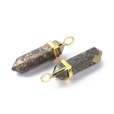 Natural Pyrite Pointed Pendants G-G025-01G-22-1