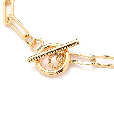Brass Paperclip Chain Bracelets BJEW-JB05736-1