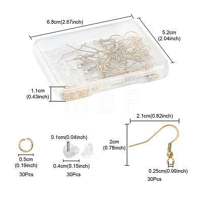 30Pcs 304 Stainless Steel French Earring Hooks STAS-YW0001-58-1