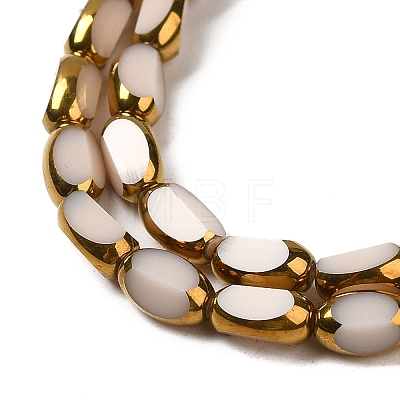 Electroplate Opaque Color Glass Beads Strands EGLA-Q127-A01-02J-1