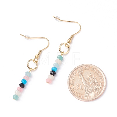 Natural & Synthetic Mixed Stone Beads Dangle Earrings EJEW-JE04709-1
