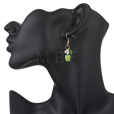 Handmade Glass Seed Beads Apple Dangle Earrings EJEW-MZ00575-01-1
