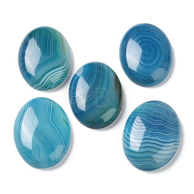 Natural Striped Agate/Banded Agate Cabochons G-H296-01F-1