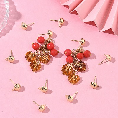 SHEGRACE Brass Stud Earring Findings XGR0024G-35G-1