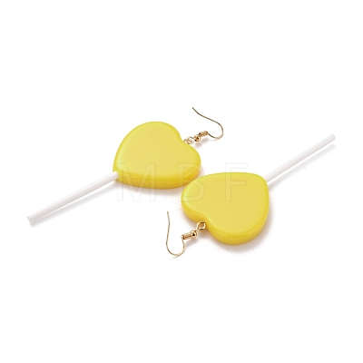 Heart-shape Lollipop Dangle Earrings for Women EJEW-Z015-04E-1