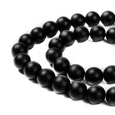 Natural Black Agate Beads Strands X-G-D543-10mm-1