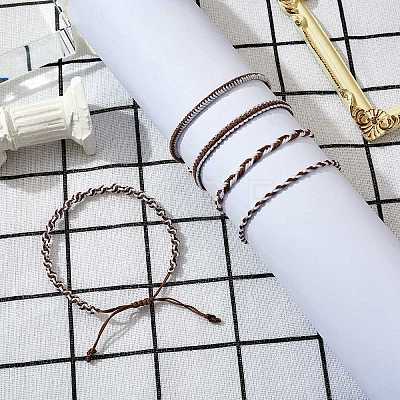 5Pcs 5 Style Nylon Thread Woven Braided Bracelets Set BJEW-SW00052-1