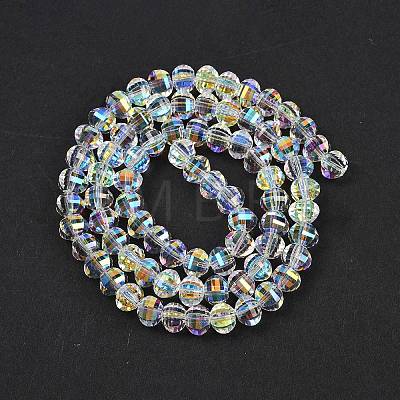 Electroplate Transparent Glass Beads Strands EGLA-B011-08A-AB02-1