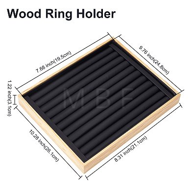 10-Slot Wood Ring Organizer Display Trays RDIS-WH0002-23B-1