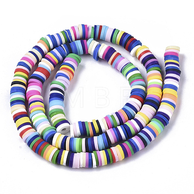 Handmade Polymer Clay Beads Strands CLAY-R089-6mm-079-1
