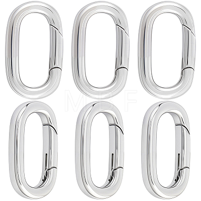 6Pcs Stainless Steel Spring Gate Rings STAS-BBC0008-34C-1
