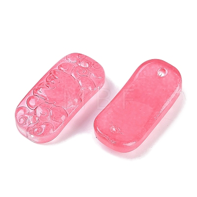 Spray Painted Transparent Glass Connector Charms X1-GLAA-H035-06F-1