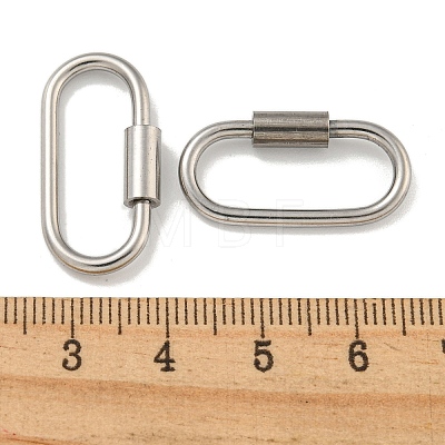 304 Stainless Steel Screw Carabiner Lock Charms STAS-C092-01A-P-1