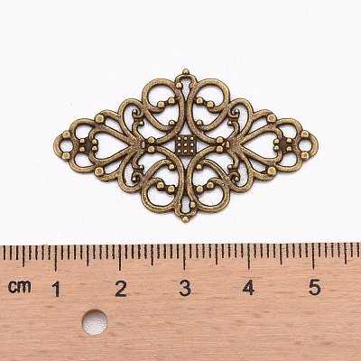 Tibetan Style Alloy Rhombus Filigree Joiners Links TIBE-5377-AB-FF-1