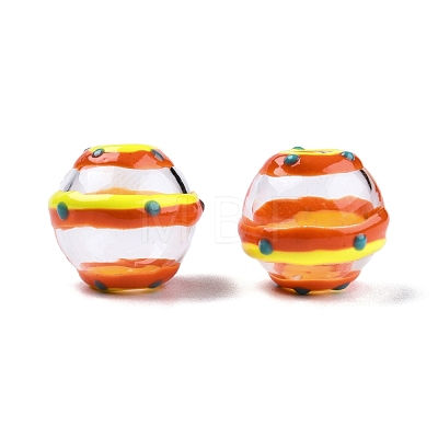 Transparent Glass Enamel Beads GLAA-G084-01C-1