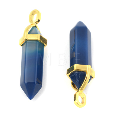 Natural Agate Pointed Pendants G-G902-A08-1