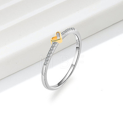 925 Sterling Silver Micro Pave Clear Cubic Zirconia Finger Rings FS-WG81B24-10-1