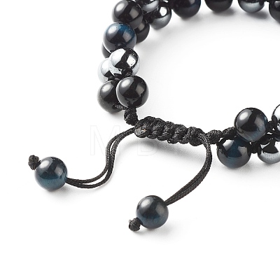 Stone Multi-strand Braided Bead Bracelet for Men Women BJEW-JB06916-1