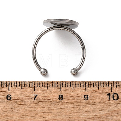 304 Stainless Steel Open Cuff Ring Components STAS-S134-01P-F02-1