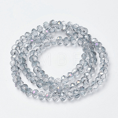 Electroplate Transparent Glass Beads Strands EGLA-A034-T6mm-F10-1