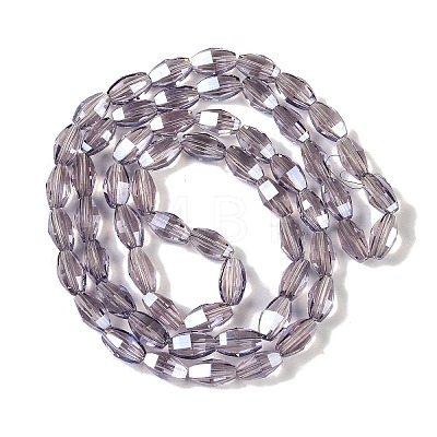 Electroplate Glass Beads Strands GLAA-Q101-03A-PL01-1