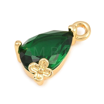 Brass Micro Pave Cubic Zirconia Charms KK-D265-01C-G-1