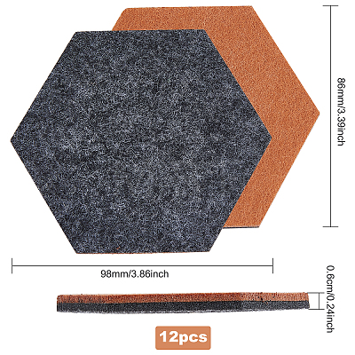 Hexagon Wool Felt Cup Mat DIY-WH0308-13-1