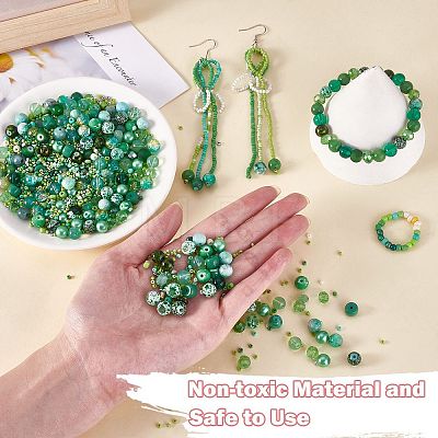 2 Bag Glass Round Beads Set JX547K-1