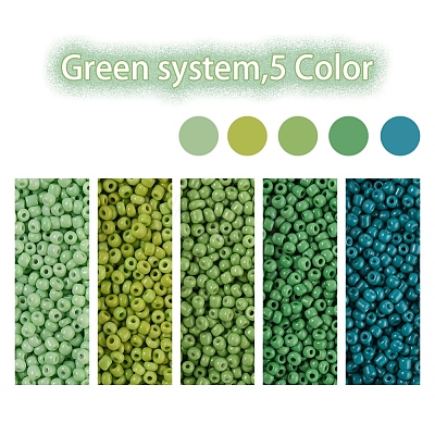 1900Pcs 5 Colors Baking Paint Glass Seed Beads SEED-YW0001-76D-1