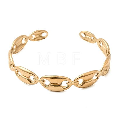 304 Stainless Steel Mariner Chain Cuff Bangles for Women SA-CBA82C8-07G-1
