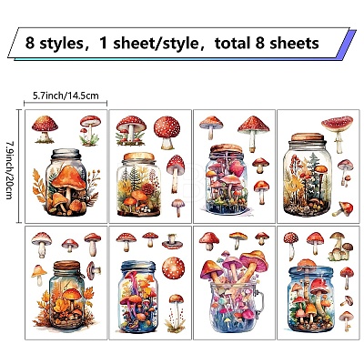 8 Sheets 8 Styles PVC Waterproof Wall Stickers DIY-WH0345-109-1