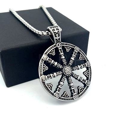Vintage 304 Stainless Steel Viking Anchor Pendant Necklaces for Men VB2493-1